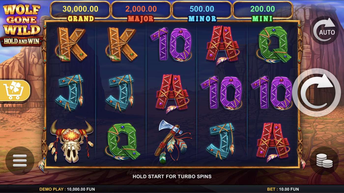 Wolf Gone Wild Hold and Win: image of main menu
