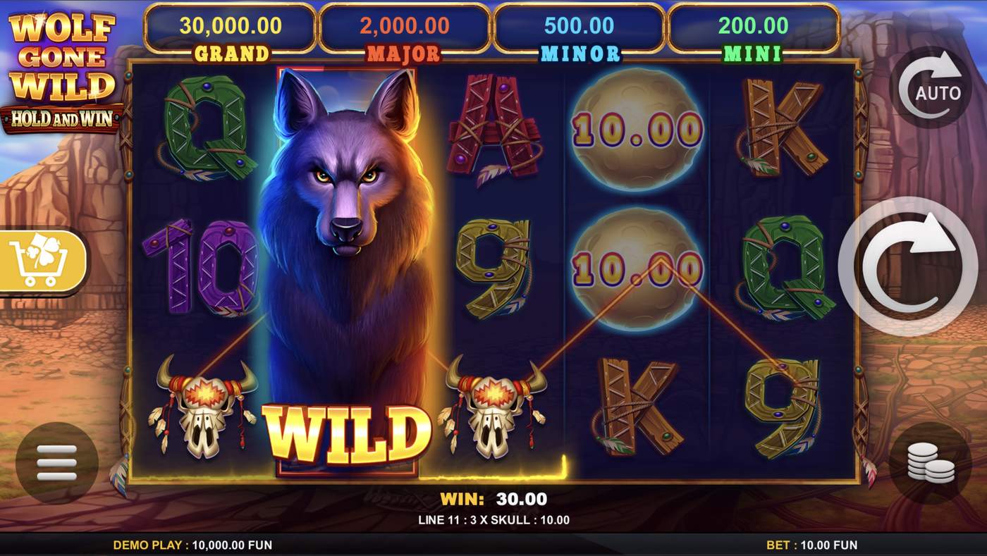 Wolf Gone Wild Hold and Win: image of winning