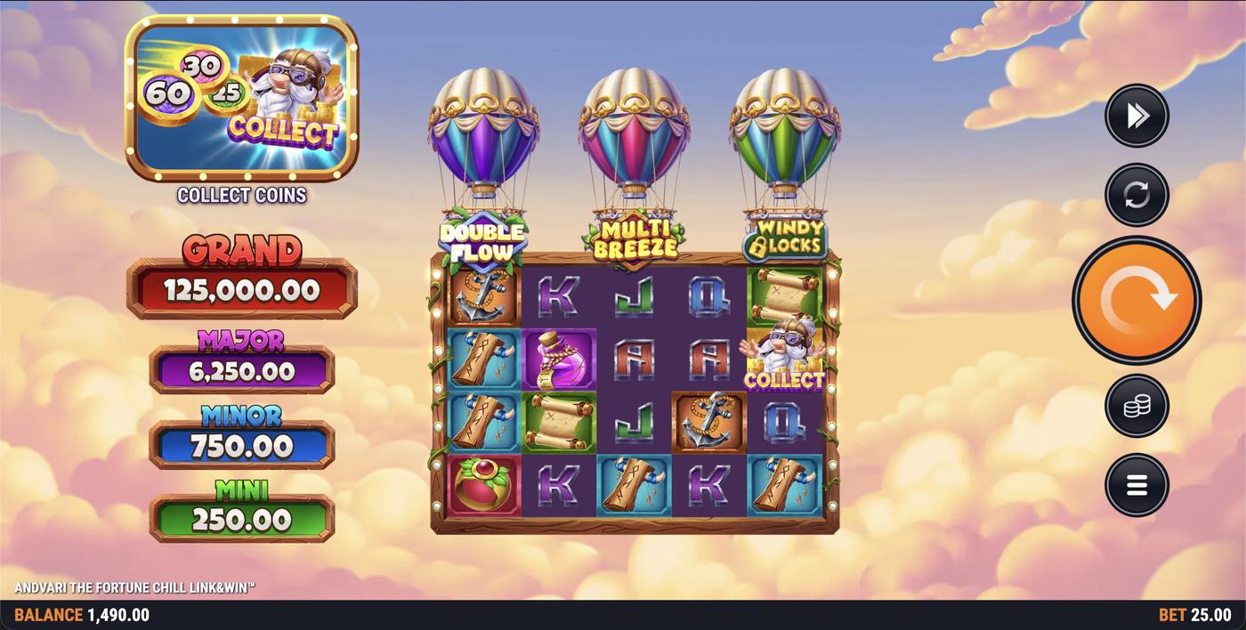 Andvari the Fortune Chill: image of main menu