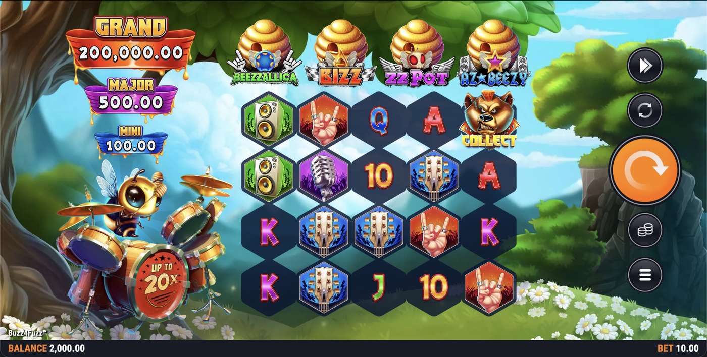 Buzz4Fuzz: image of main menu