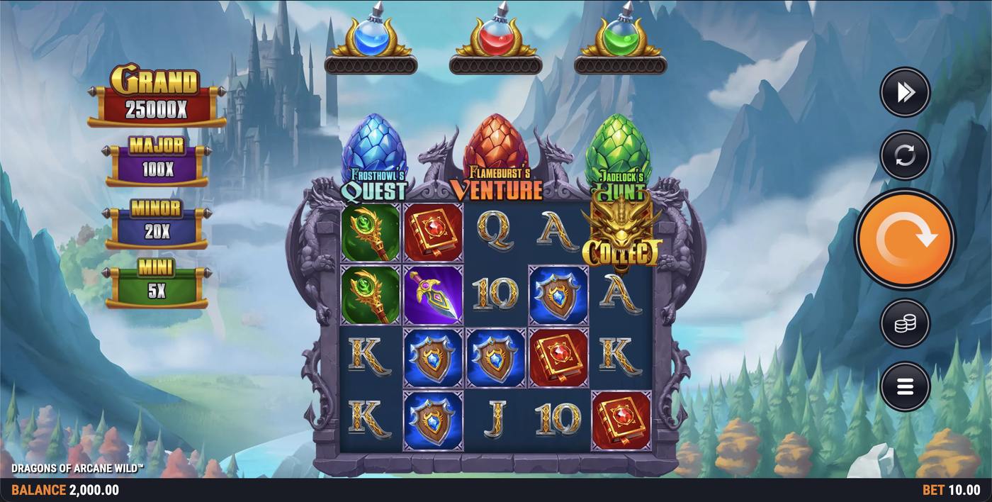 Dragons of Arcane Wild: image of main menu