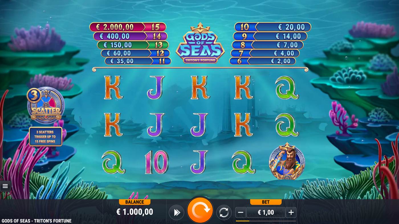 Gods of Seas Triton's Fortune: image of main menu