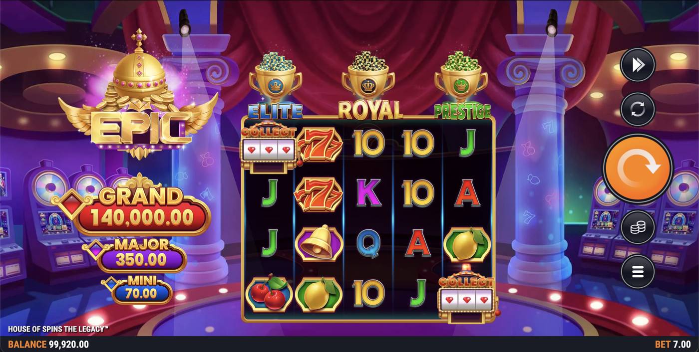 House of Spins the Legacy: image of main menu