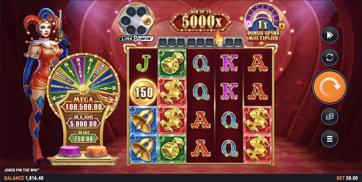 Joker Pin The Win: image of main menu