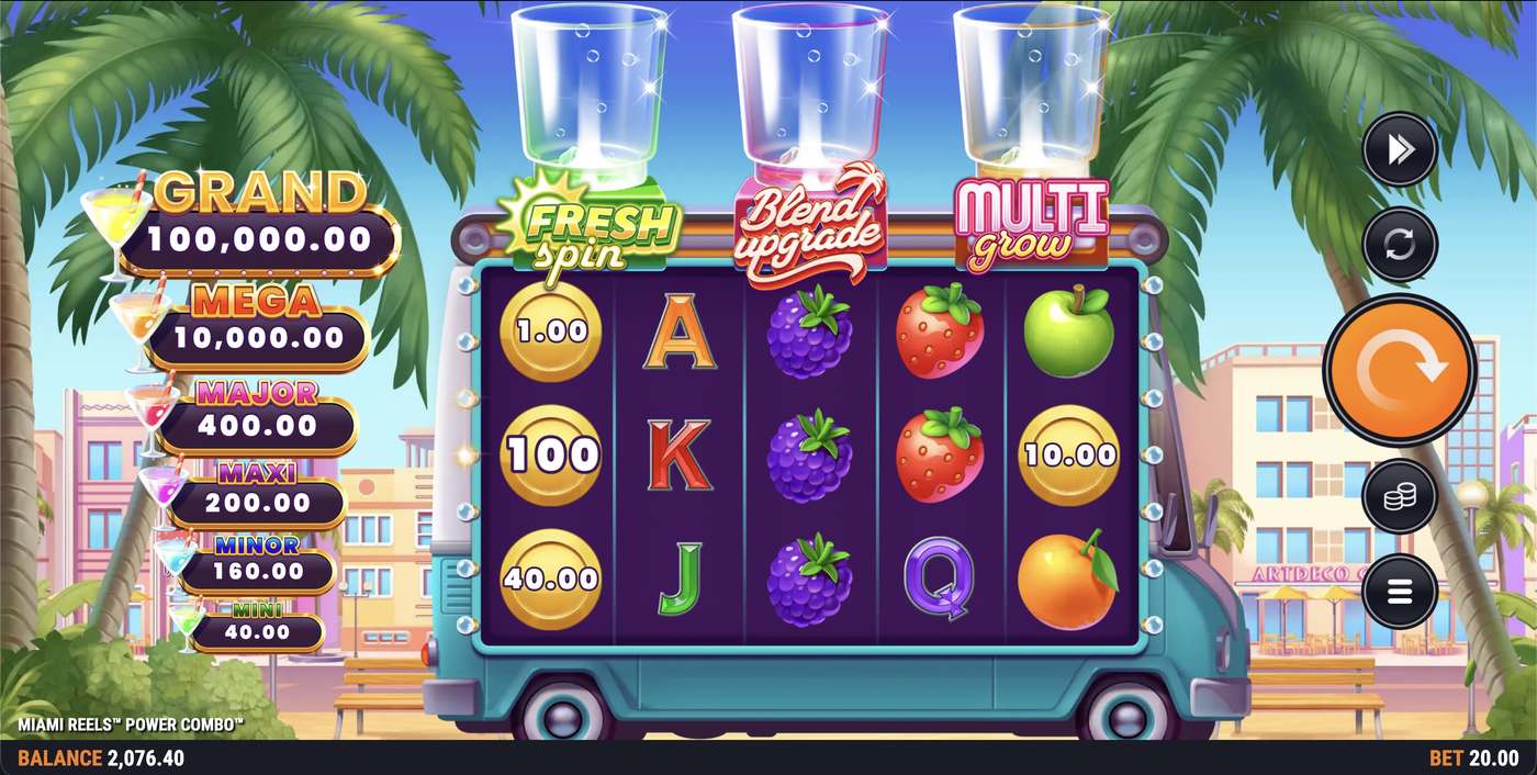 Miami Reels Power Combo: image of main menu