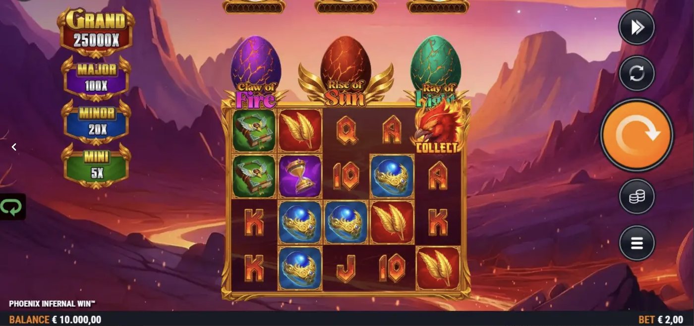 Phoenix Infernal Win: image of main menu