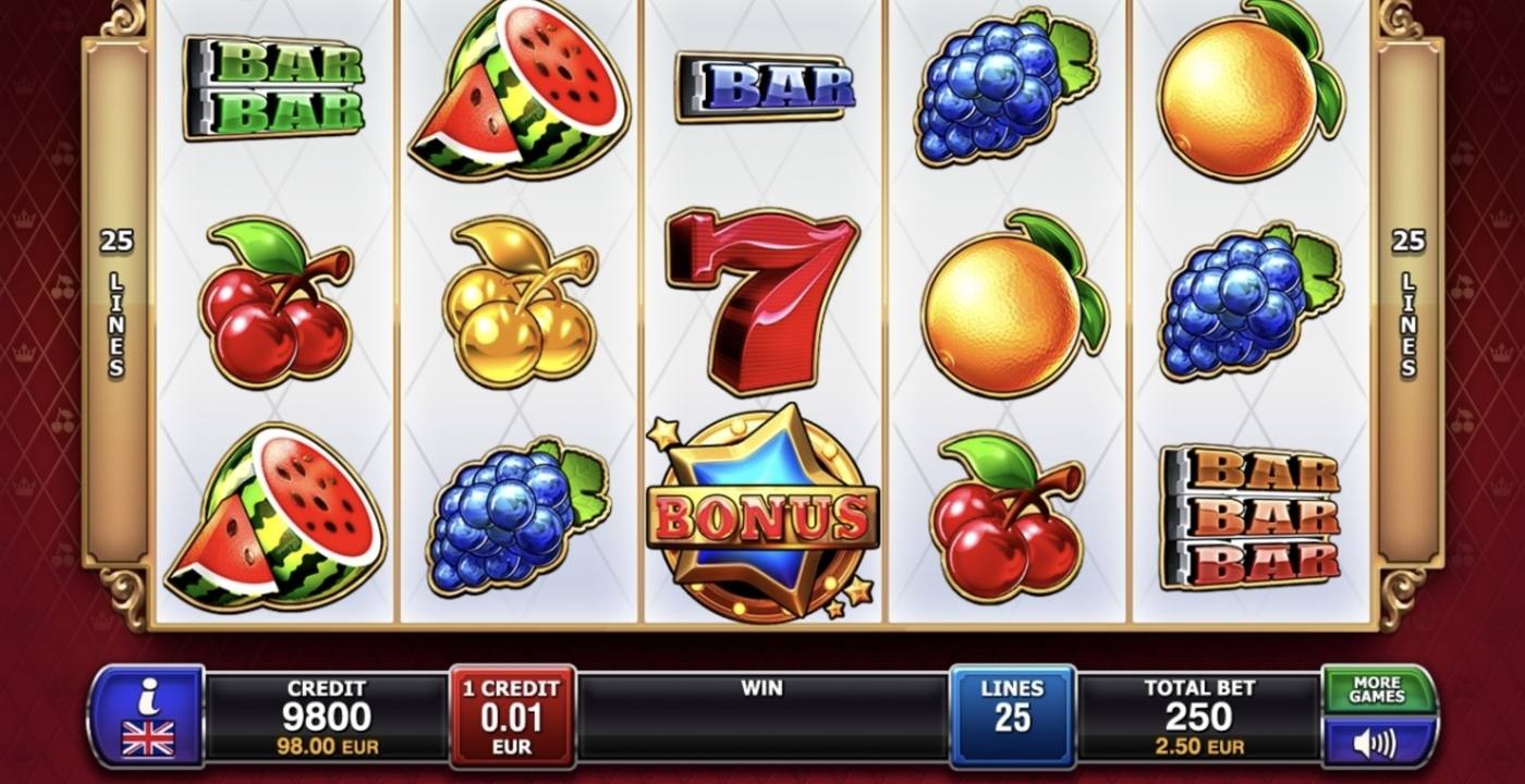 25 Cherry King: image of main menu