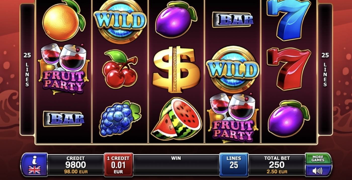 25 Fruit Party: image of main menu