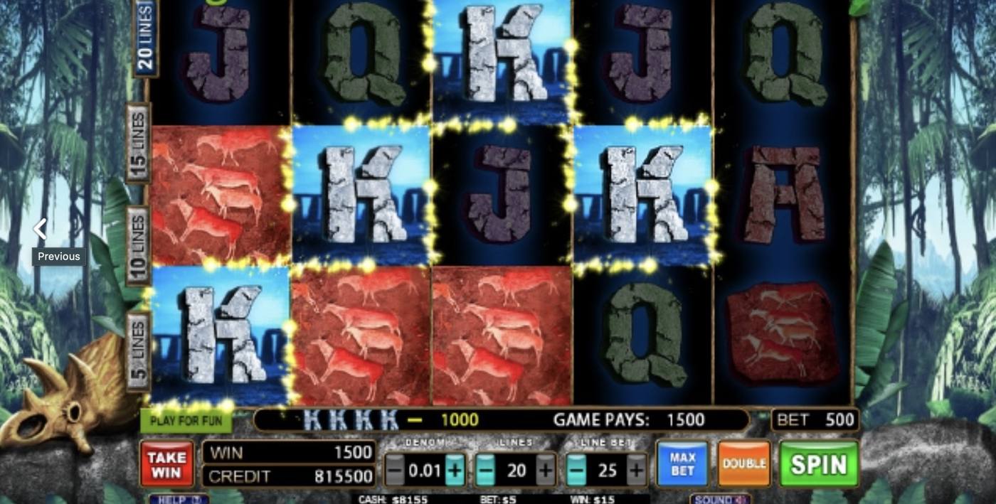 Prehistoric: image of main menu