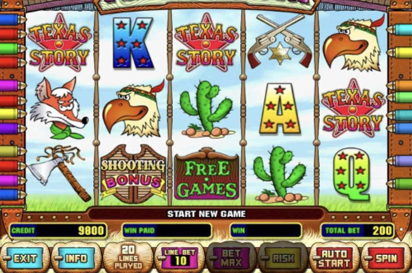 Texas Story: image of main menu