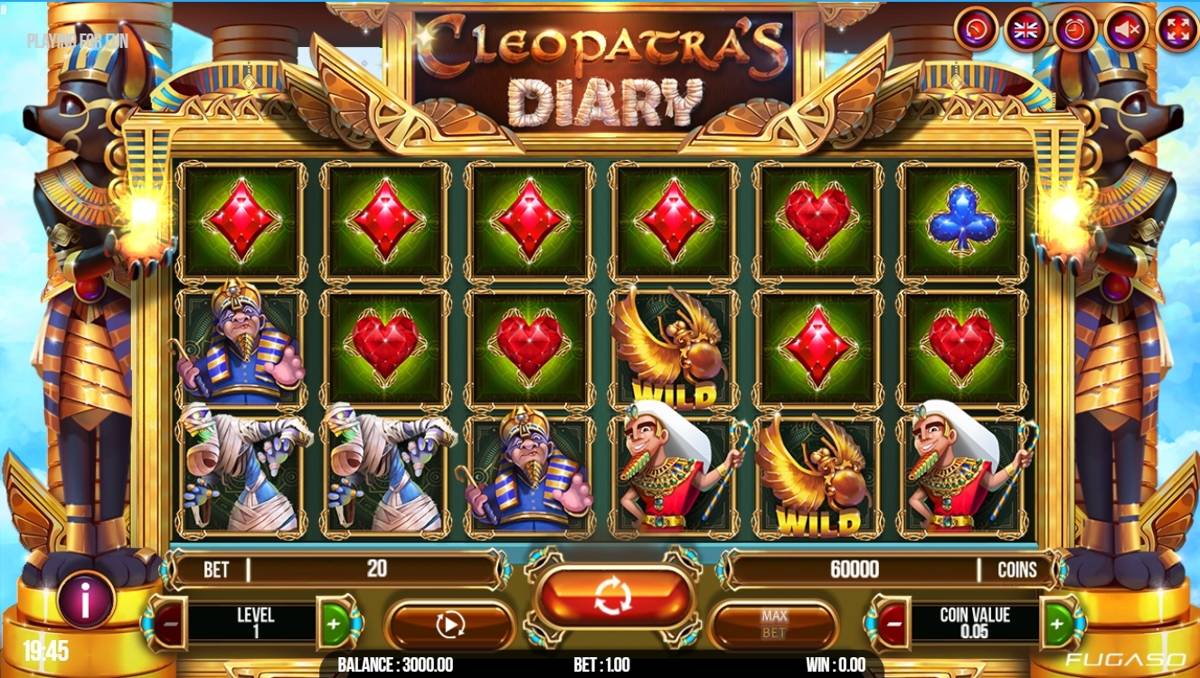Cleopatra's Diary: image of main menu
