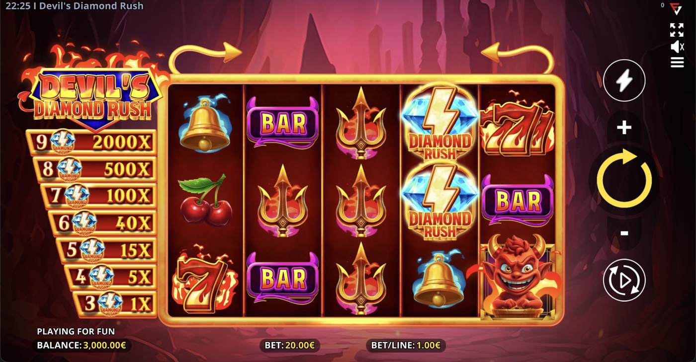 Devil's Diamond Rush: image of main menu