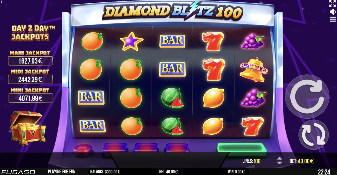 Diamond Blitz 100: image of main menu