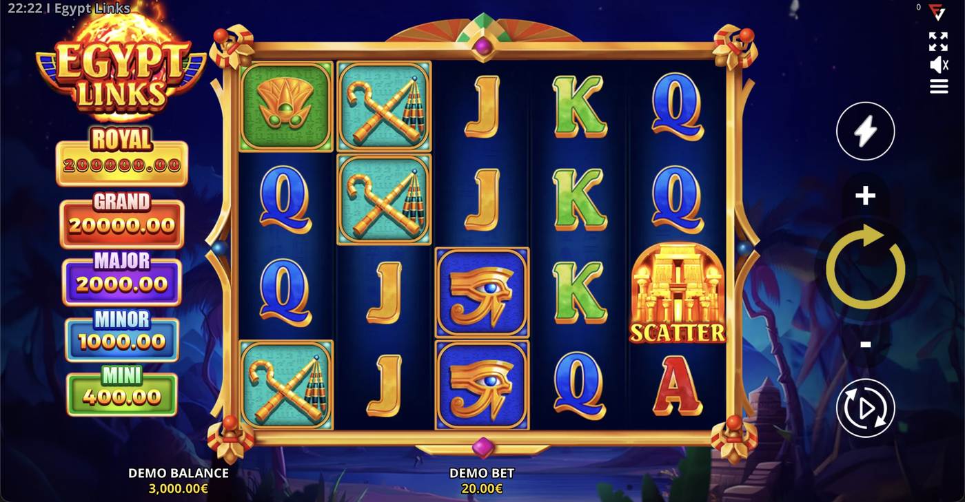 Egypt Links: image of main menu