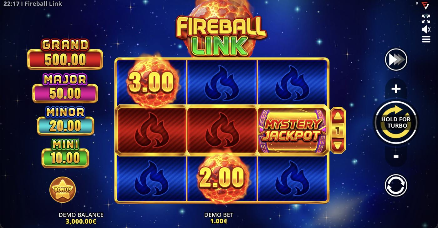 Fireball Link: CASH UP: image of main menu