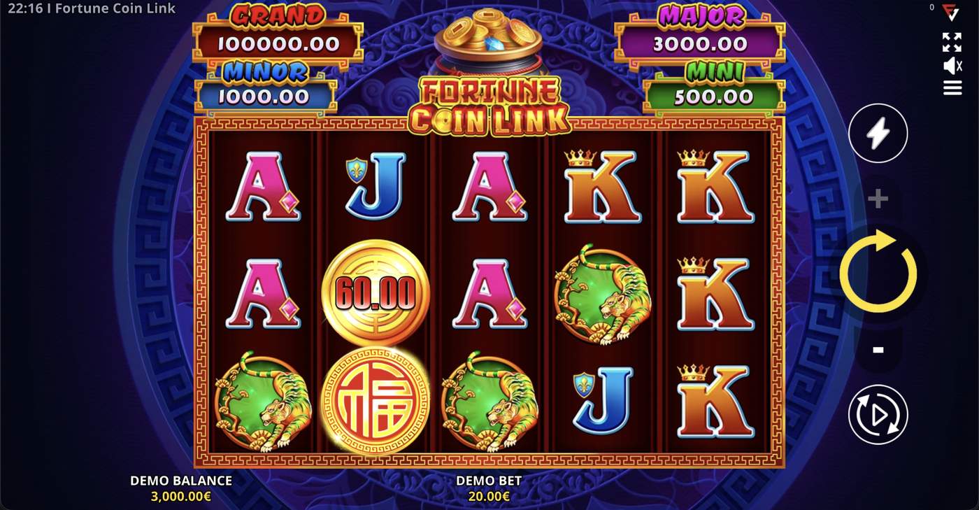 Fortune Coin Link: image of main menu