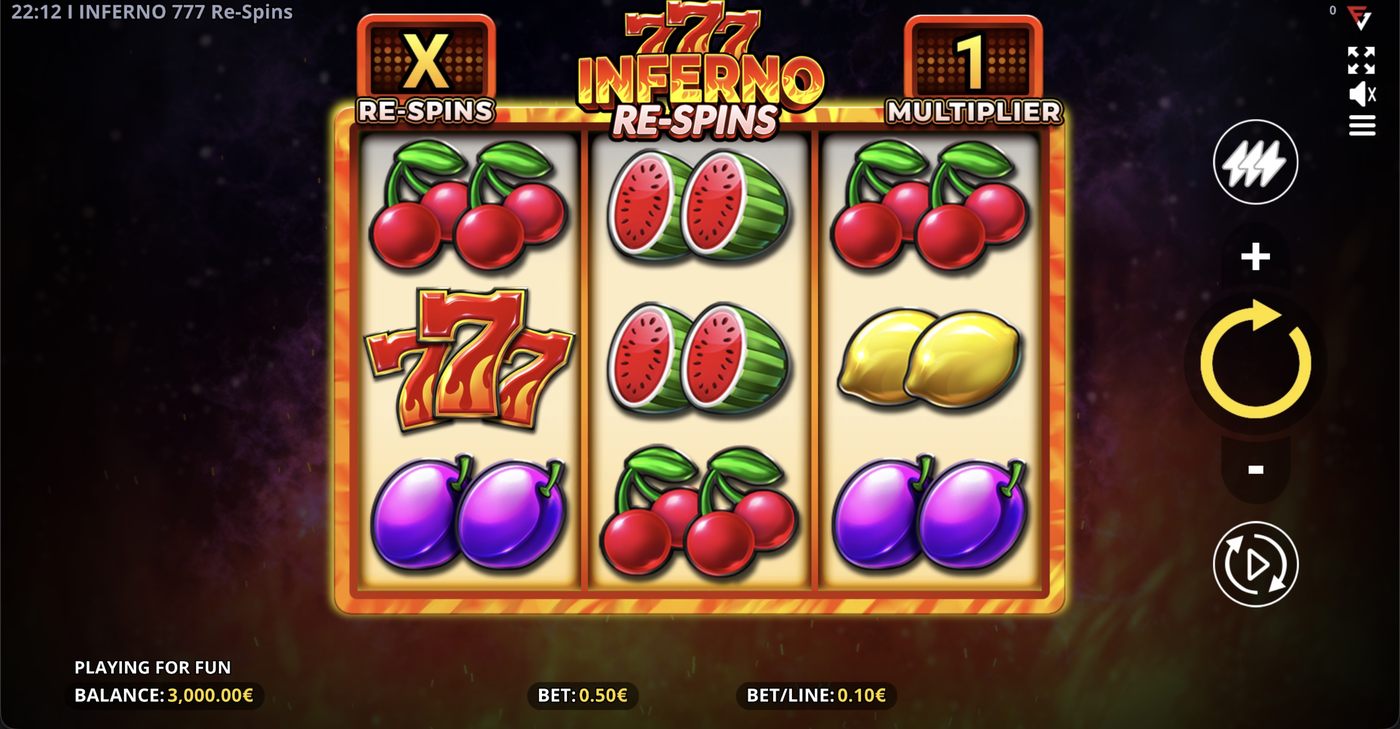 Inferno 777 Re-spins: image of main menu