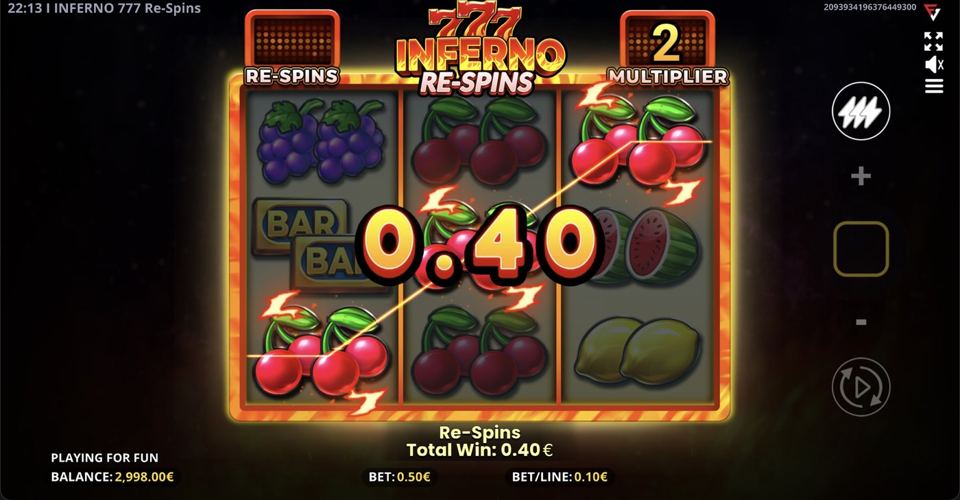 Inferno 777 Re-spins: image of winning