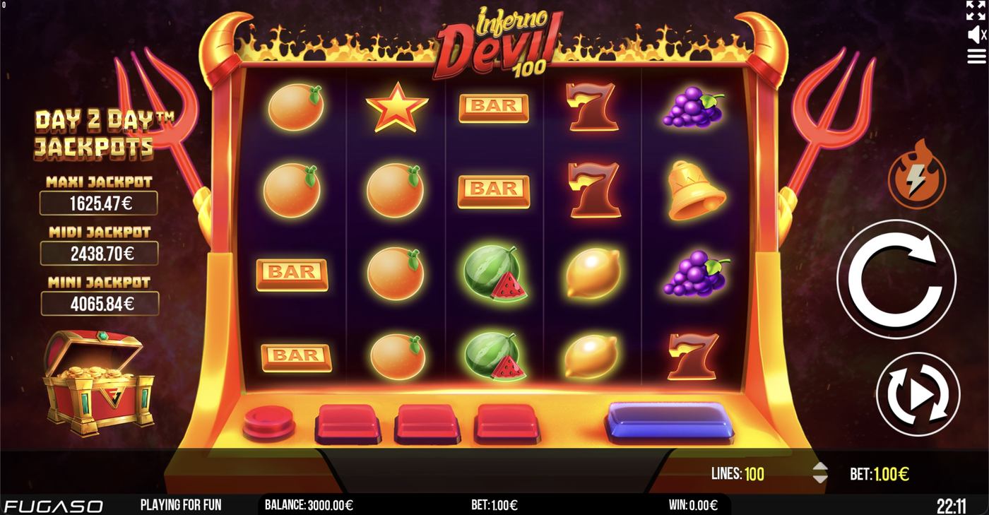 Inferno Devil 100: image of main menu