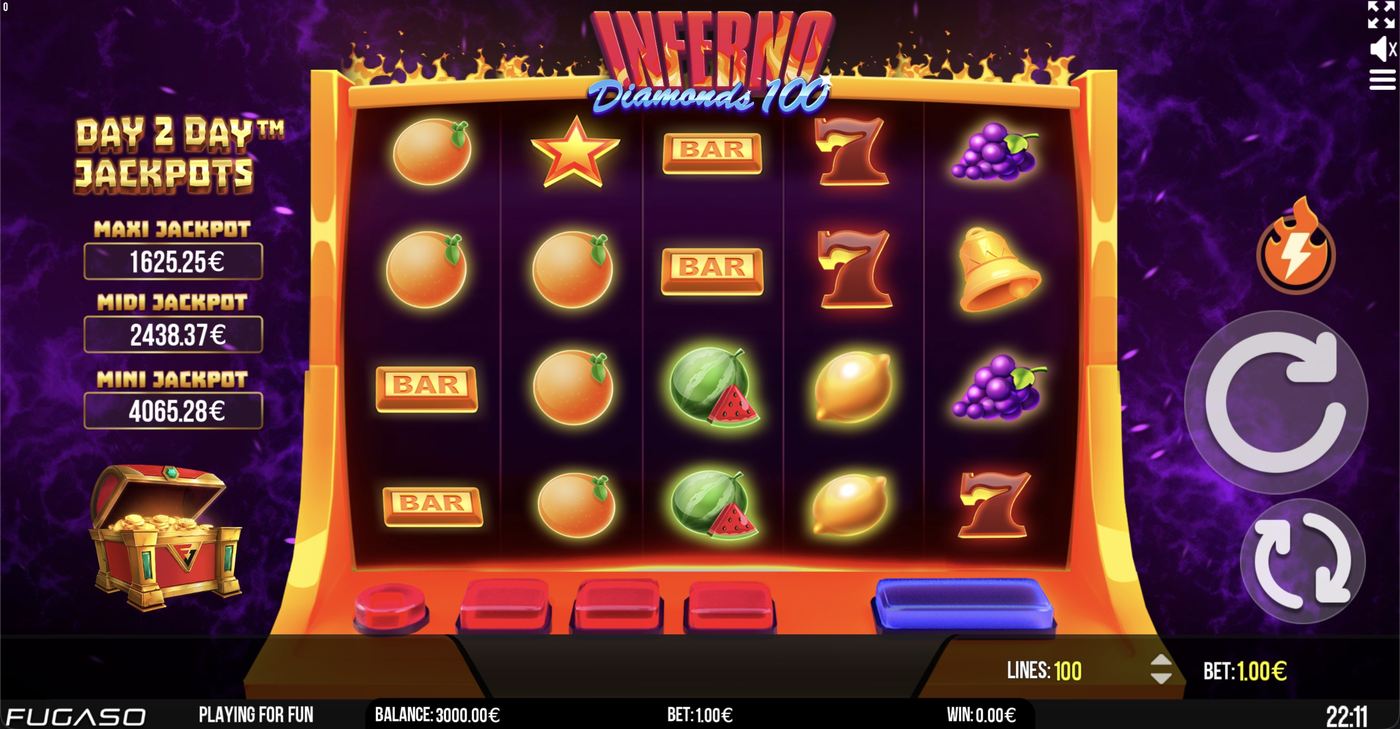 Inferno Diamonds 100: image of main menu