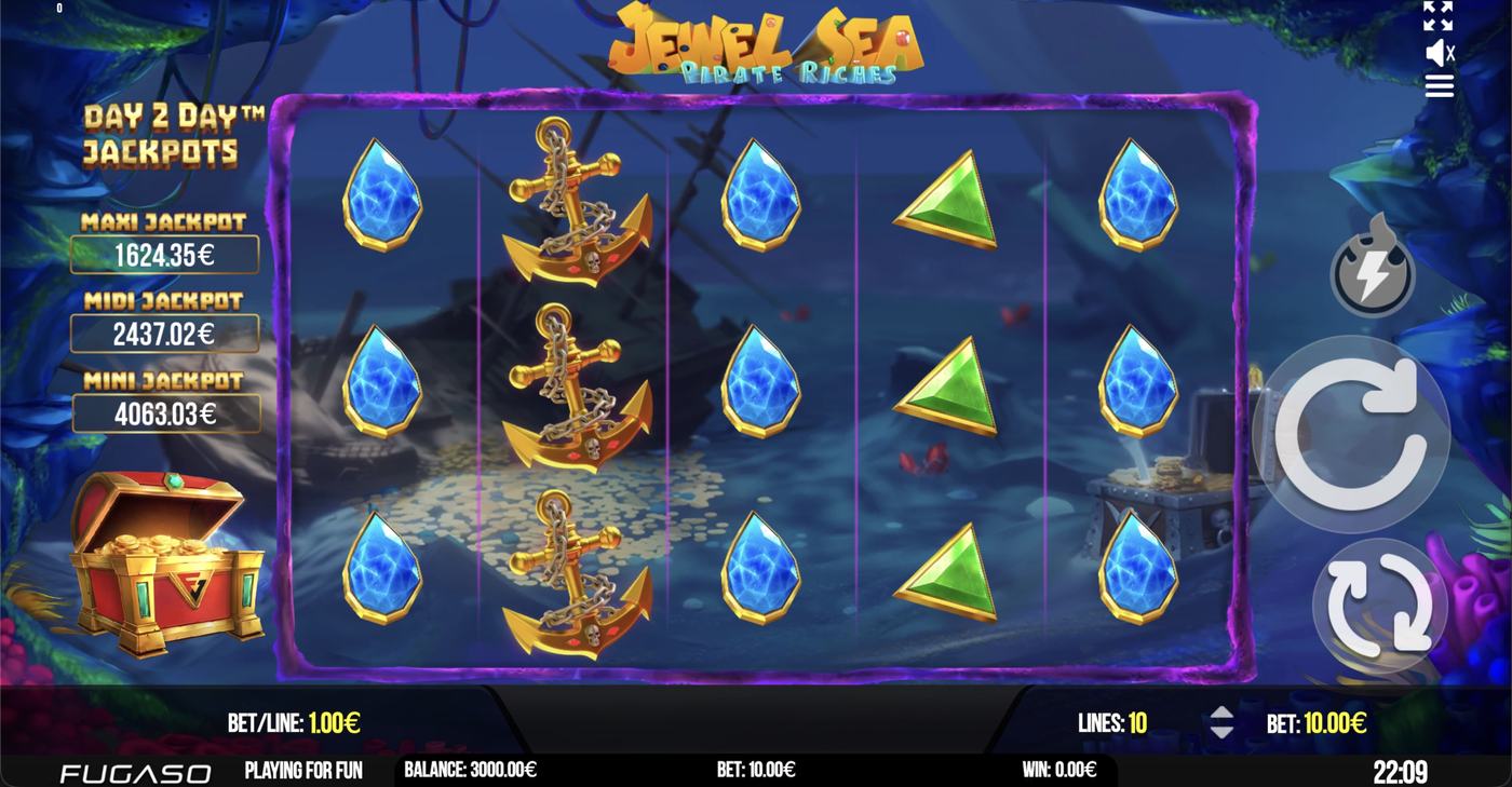 Jewel Sea Pirate Riches: image of main menu