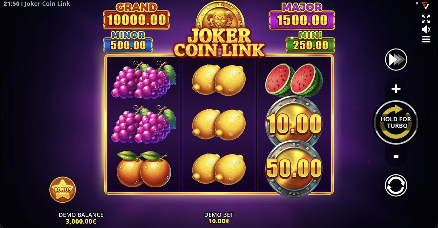 Joker Coin Link: image of main menu