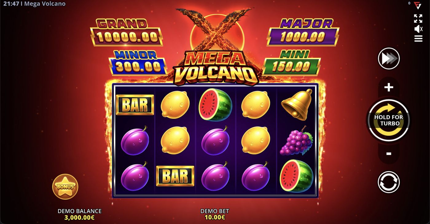 Mega Volcano: image of main menu