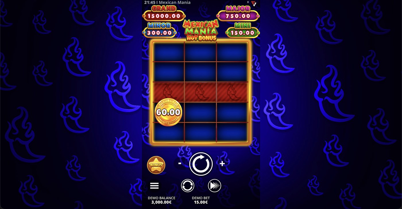 Mexican Mania: Hot Bonus: image of main menu