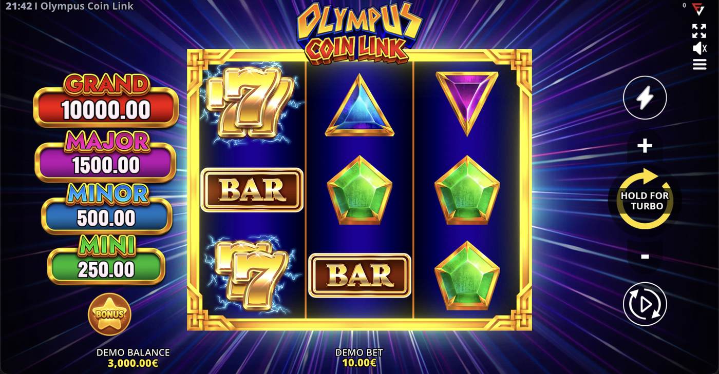 Olympus Coin Link: image of main menu