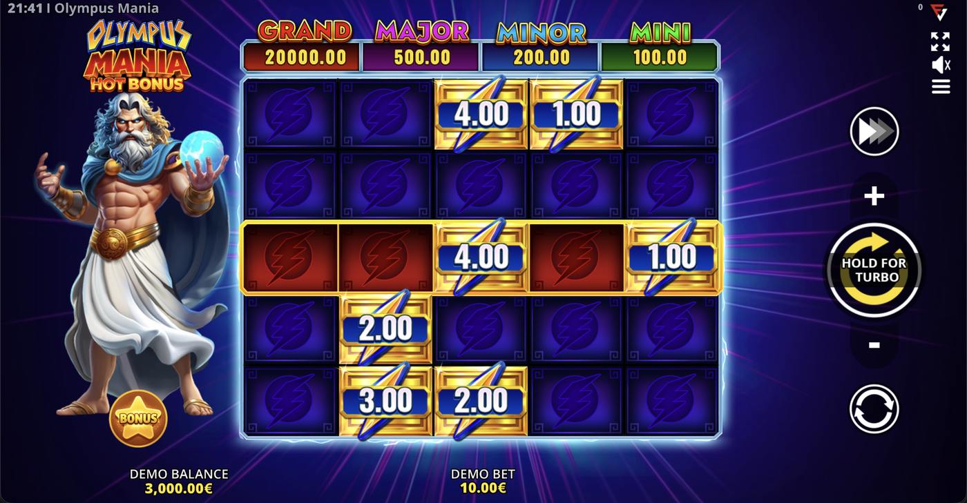 Olympus Mania: Hot Bonus: image of main menu