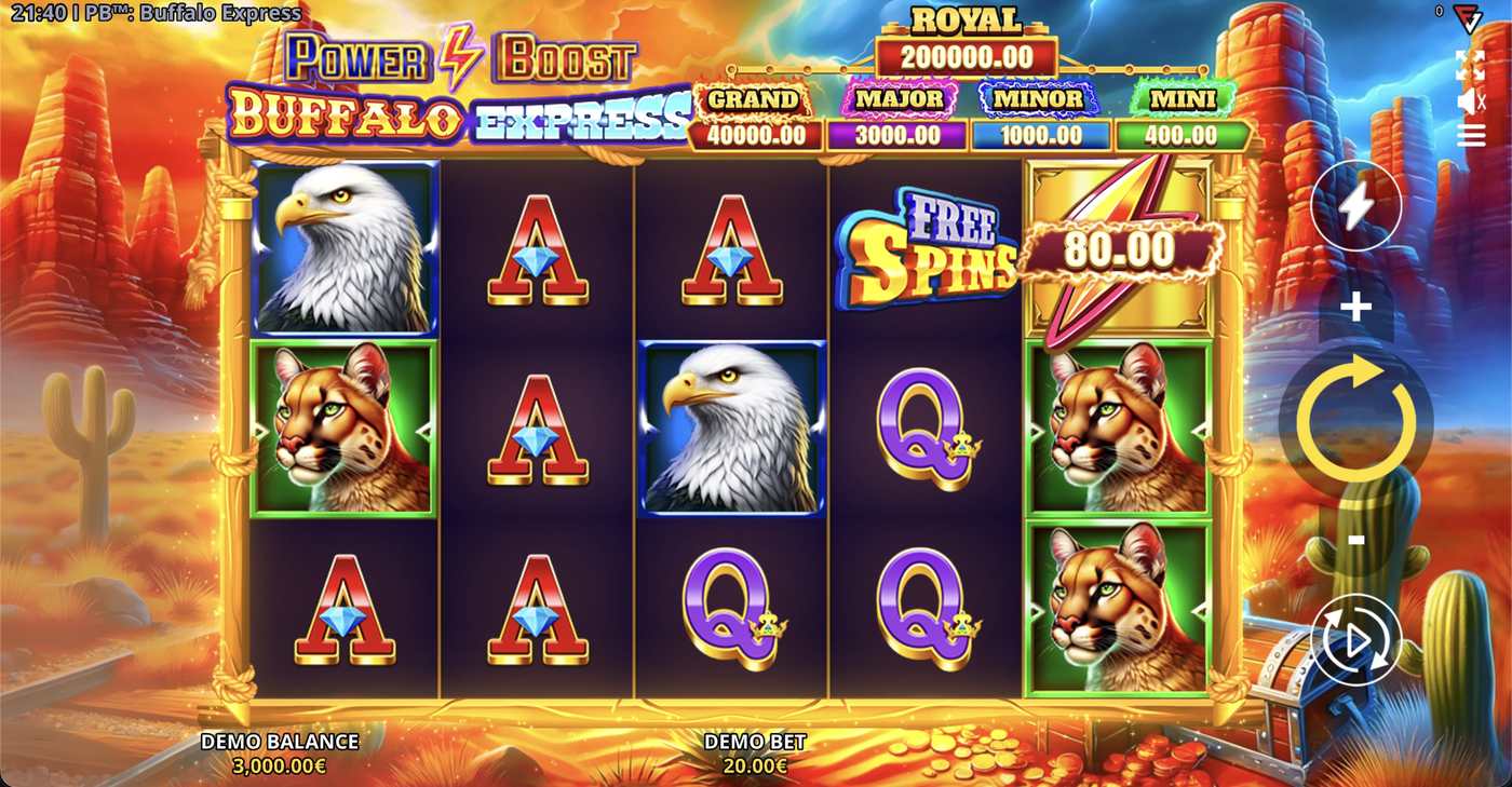 Power Boost: Buffalo Express: image of main menu