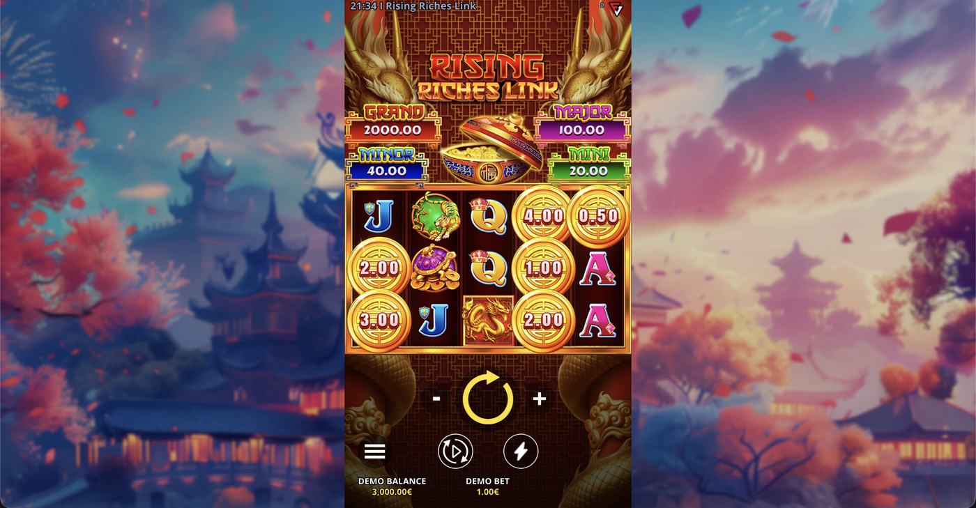 Rising Riches Link: image of main menu