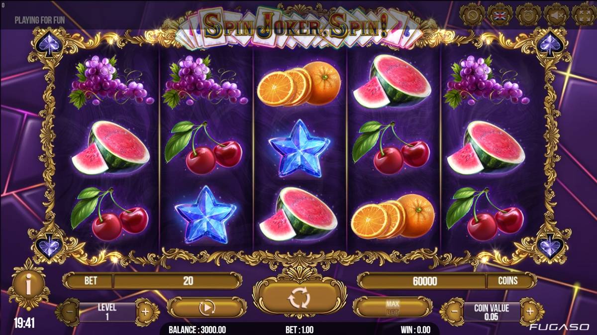 Spin Joker, Spin: image of main menu