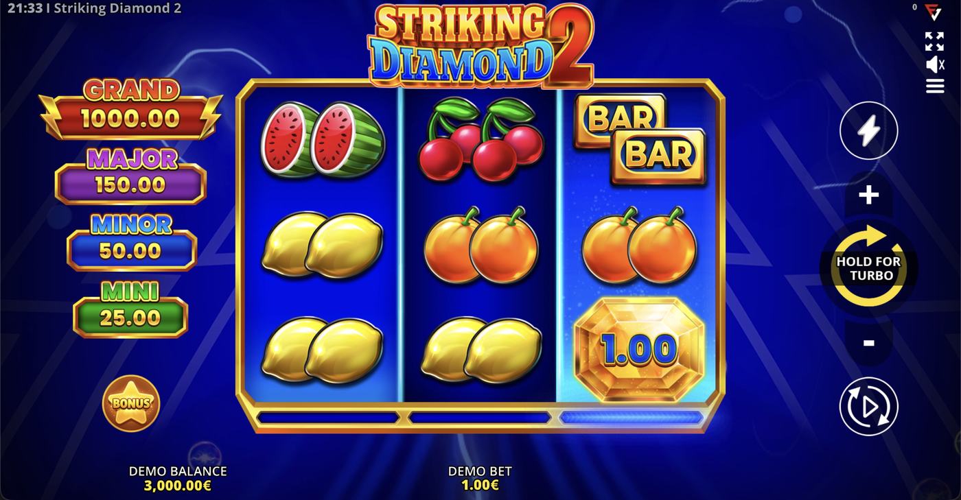 Striking Diamond 2: image of main menu
