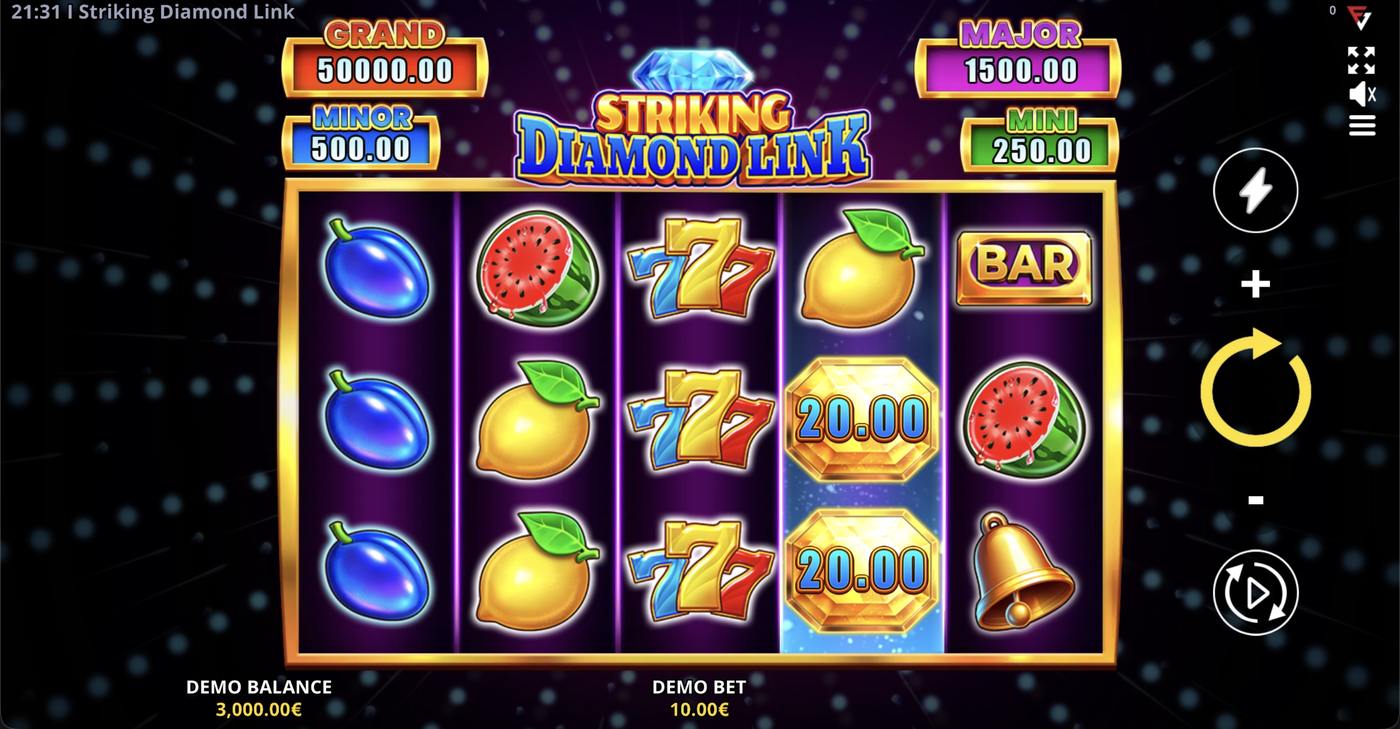 Striking Diamond Link: image of main menu