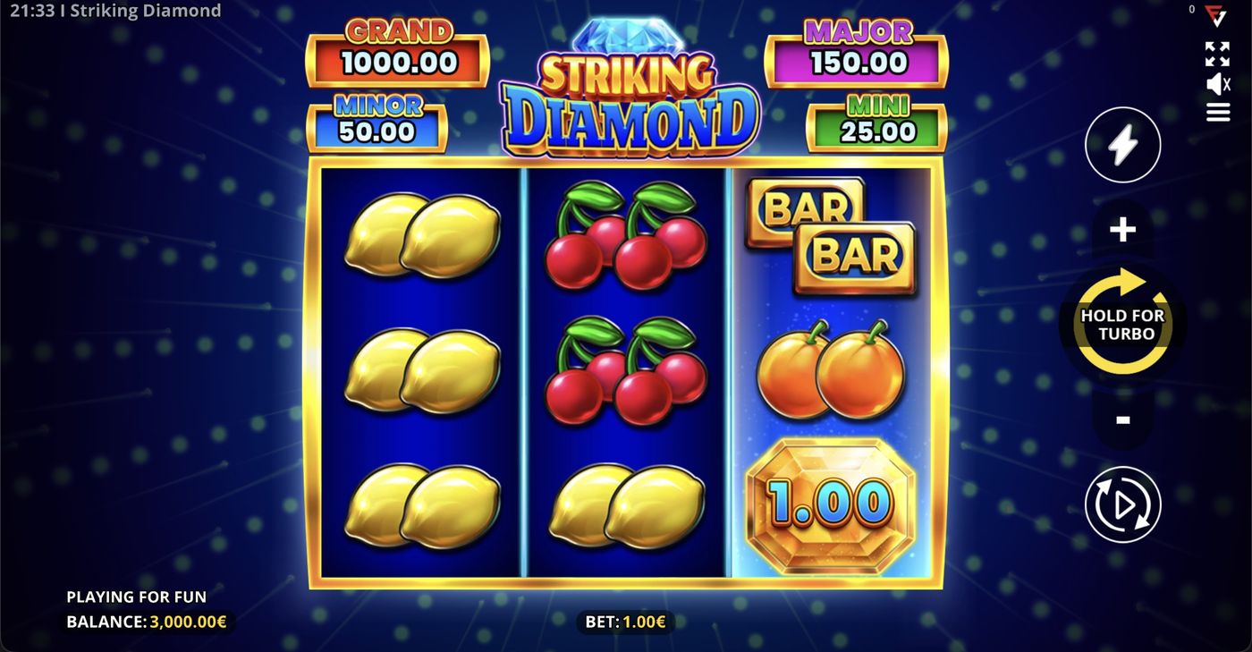 Striking Diamond: image of main menu