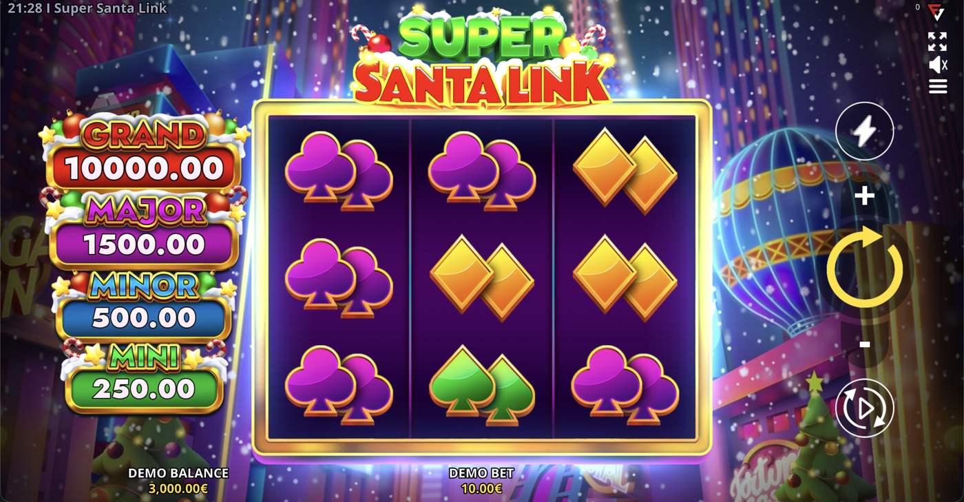 Super Santa Link: image of main menu