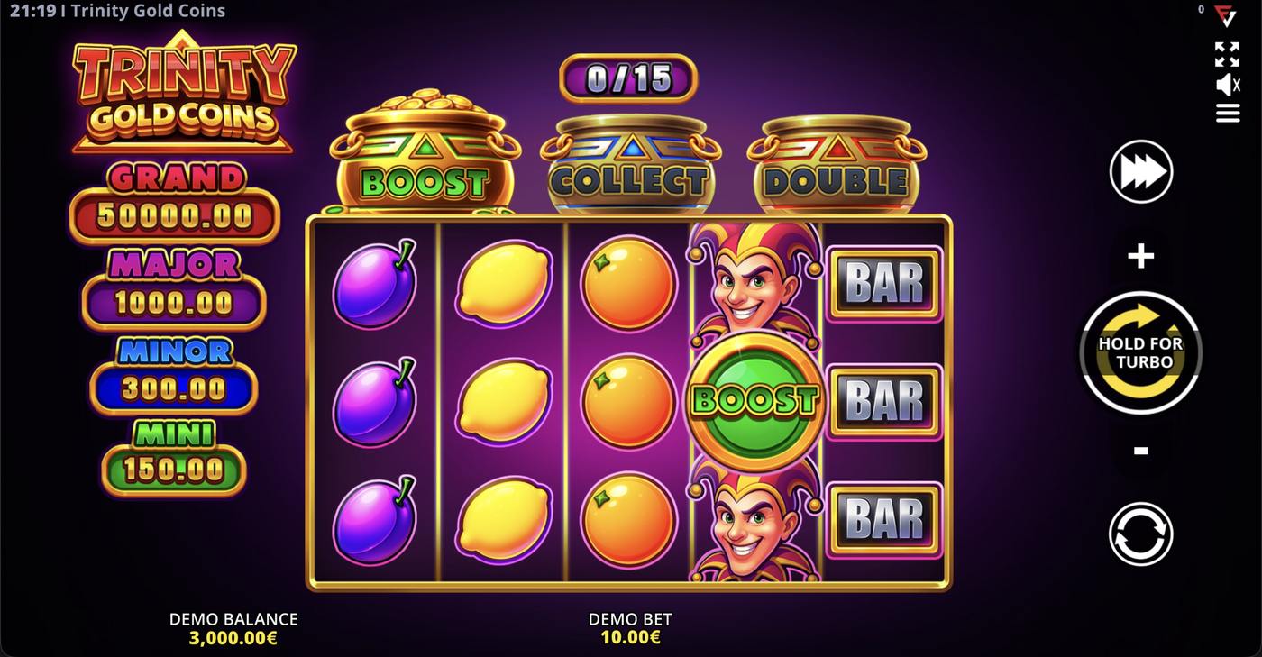 Trinity Gold Coins: image of main menu