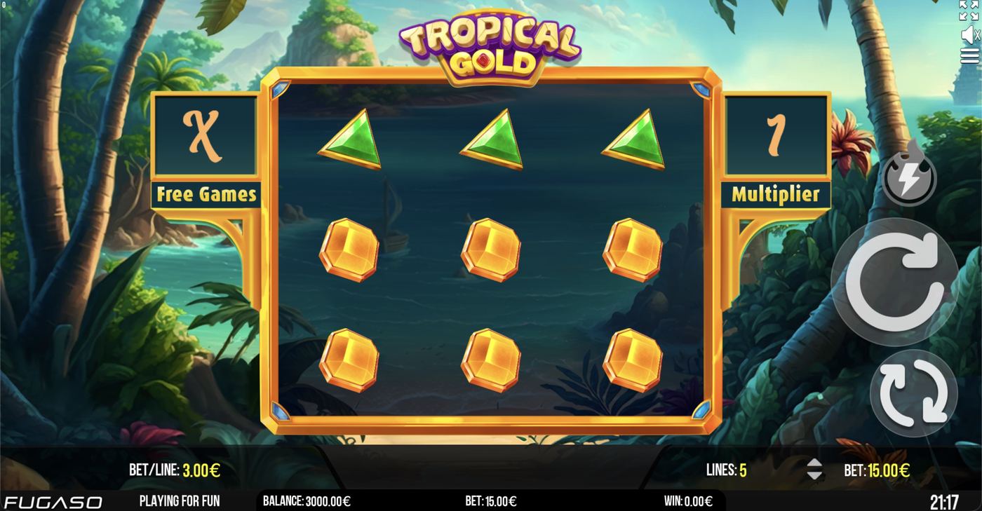 Tropical Gold: image of main menu