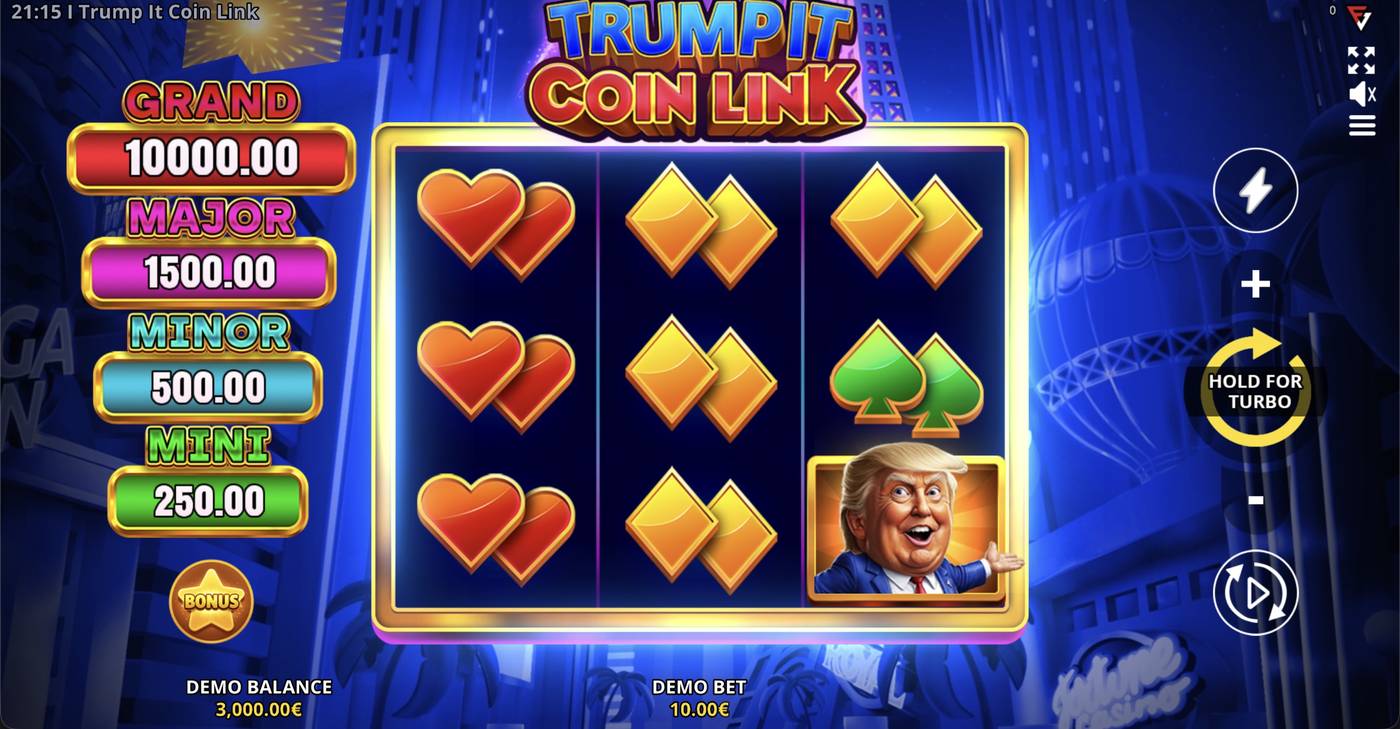Trump It Coin Link: image of main menu