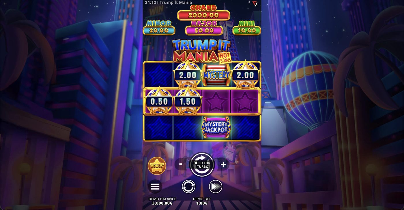 Trump It Mania: Hot Bonus: image of main menu