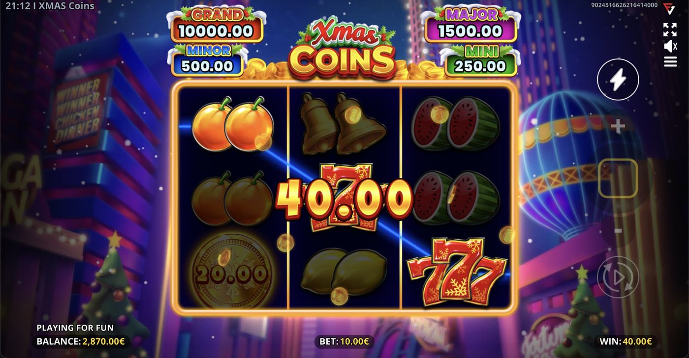 XMAS Coins: image of winning