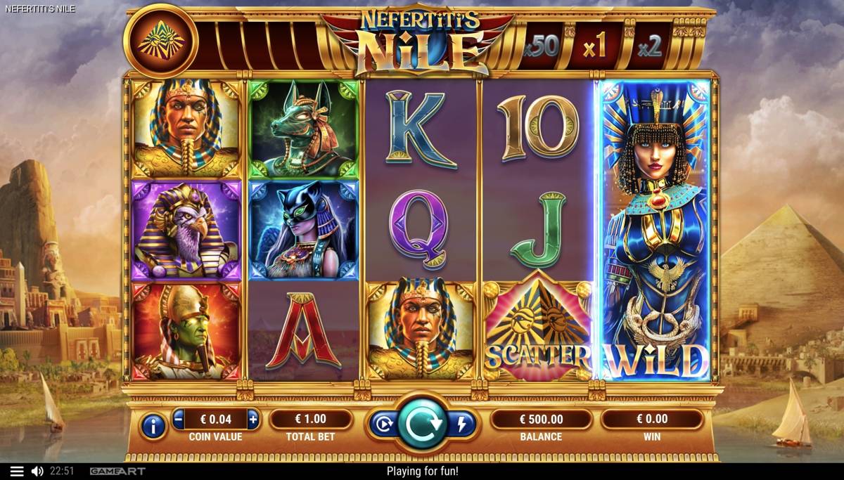 Nefertiti's Nile: image of main menu