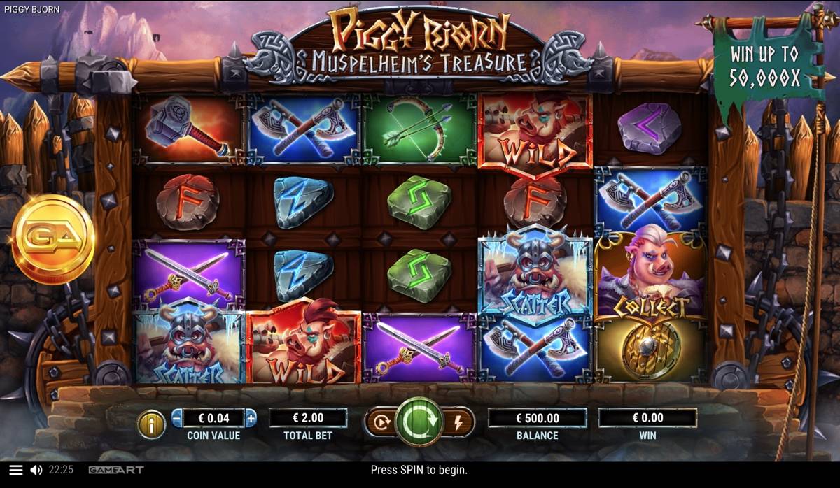 Piggy Bjorn Muspelheim's Treasure: image of main menu