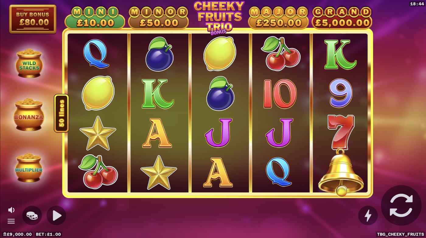 Cheeky Fruits Trio Bonus: image of main menu