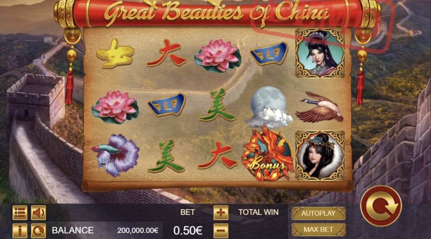 Great Beautiies of China: image of main menu
