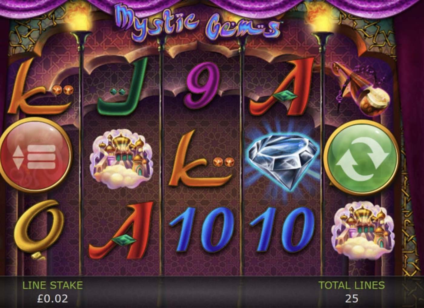 Mystic Gems: image of main menu