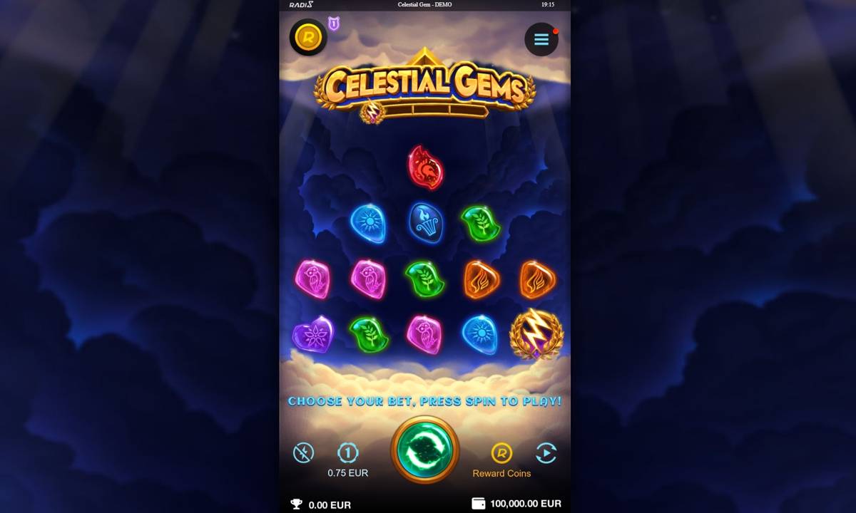 Celestial Gems: image of main menu