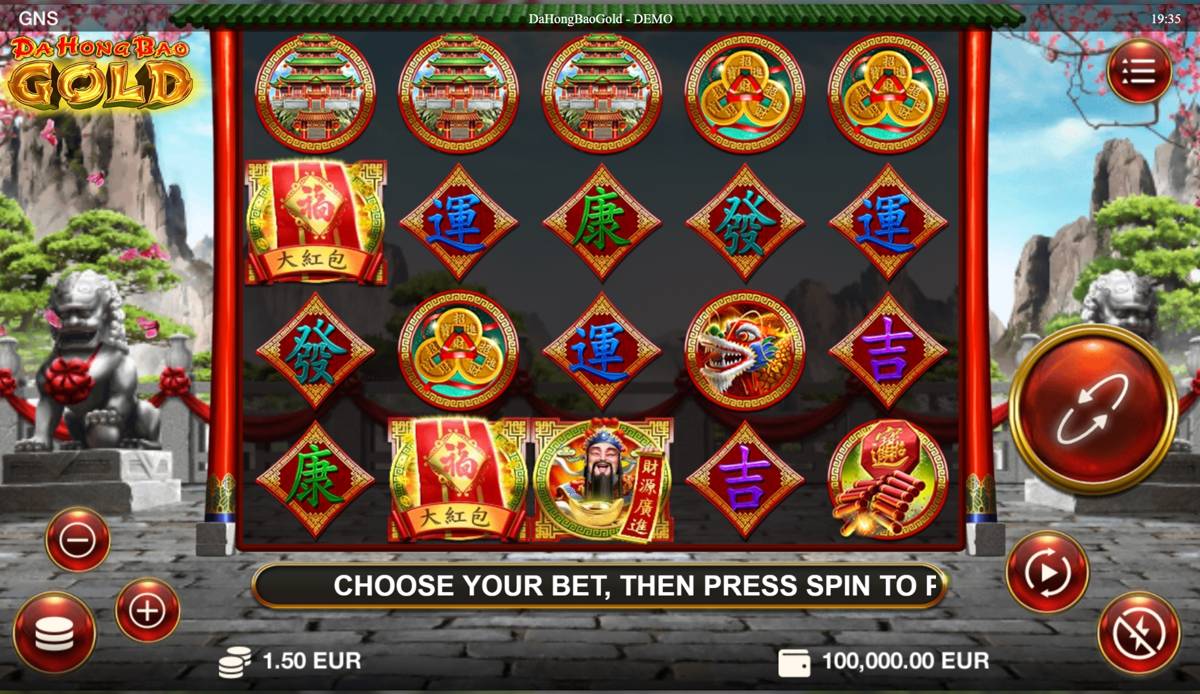 Da Hong Bao Gold: image of main menu