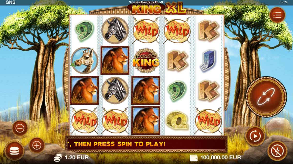 Savanna King XL: image of main menu